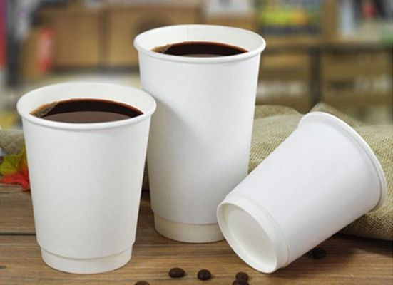 ถ้วยกาแฟกระดาษคราฟท์สองชั้น ISO9001 16oz สำหรับคาเฟ่