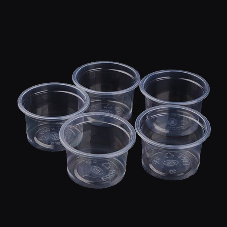 ฝาถ้วยพลาสติกส่วนถ้วย Jello Shot สำหรับขนมขบเคี้ยวซอสสุ่มตัวอย่าง