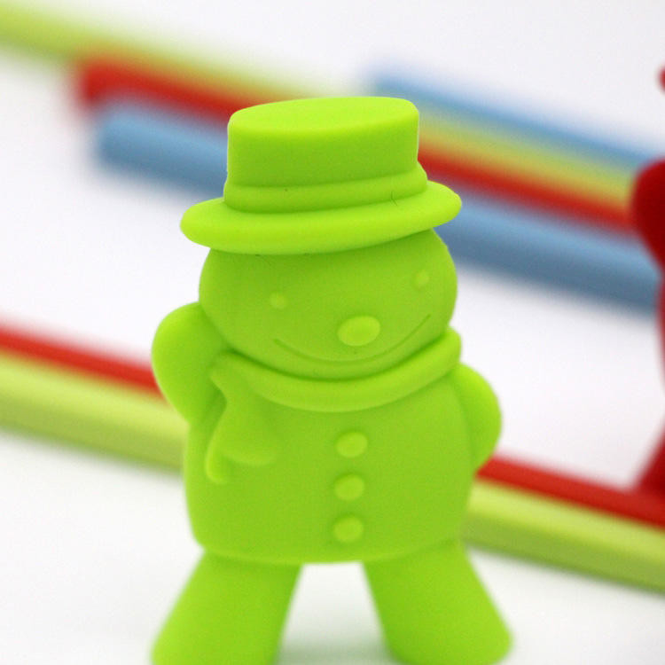 การ์ตูน Snowman รูป Flatware ที่วางตะเกียบซิลิโคนหัวตะเกียบสำหรับเด็ก