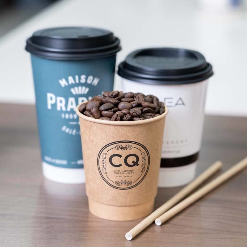 ถ้วยกระดาษคราฟท์แบบใช้แล้วทิ้ง 3-22 ออนซ์สำหรับกาแฟและเครื่องดื่มร้อน