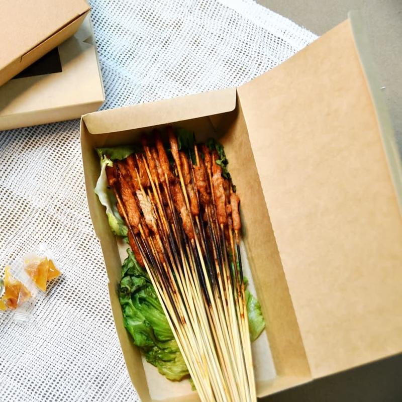 New Product 2025 5-grid Packaging Deli Lunch Box Small Kraft Paper Biscuit Box Lunch Food Box