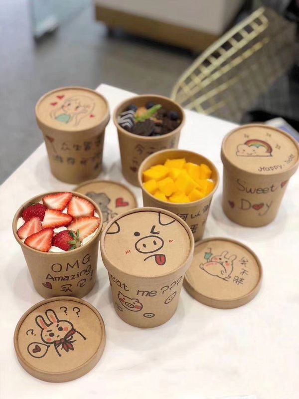 กระดาษคราฟท์ทรงกลม 32oz Eco Takeaway