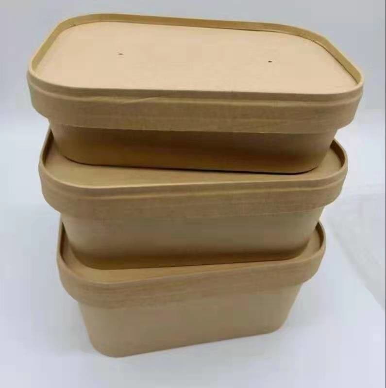 Square SGS Paper Take Away Box ย่อยสลายได้ทางชีวภาพ