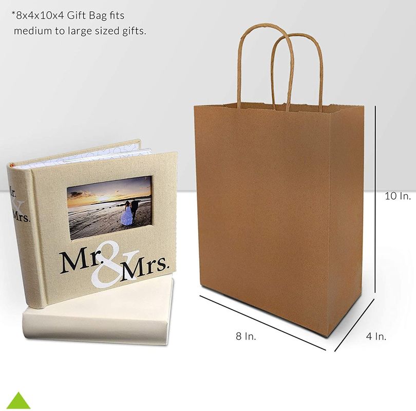 ถุงกระดาษคราฟท์ 80% PCW 8x4x10 "เป็นมิตรกับสิ่งแวดล้อม