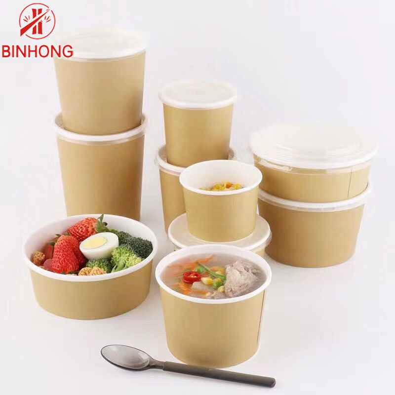 กระดาษคราฟท์ทรงกลม 32oz Eco Takeaway