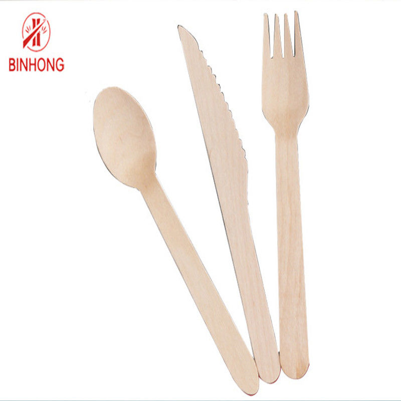 ร้านอาหาร Oem มีดช้อนส้อมไม้ที่ย่อยสลายได้ตามธรรมชาติแบบใช้แล้วทิ้งที่ย่อยสลายได้