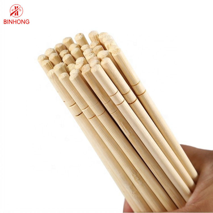 จีน Eco Friend ตะเกียบไม้ไผ่แบบใช้แล้วทิ้งธรรมชาติตะเกียบกลม 21cm