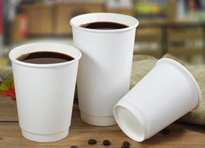 ถ้วยกาแฟกระดาษคราฟท์สองชั้น ISO9001 16oz สำหรับคาเฟ่