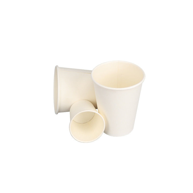 12oz 60mm ด้านล่างผนังเดียวกาแฟสีขาวถ้วยกระดาษที่ใช้แล้วทิ้งย่อยสลายได้