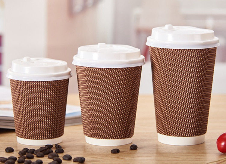 90mm ปากสามชั้นลูกฟูกถ้วยกาแฟทิ้ง 16oz