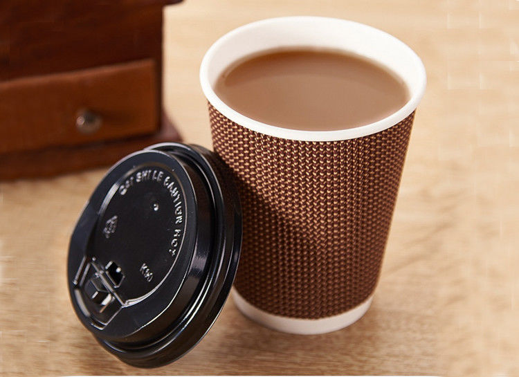 90mm ปากสามชั้นลูกฟูกถ้วยกาแฟทิ้ง 16oz