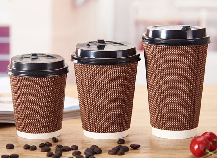 90mm ปากสามชั้นลูกฟูกถ้วยกาแฟทิ้ง 16oz