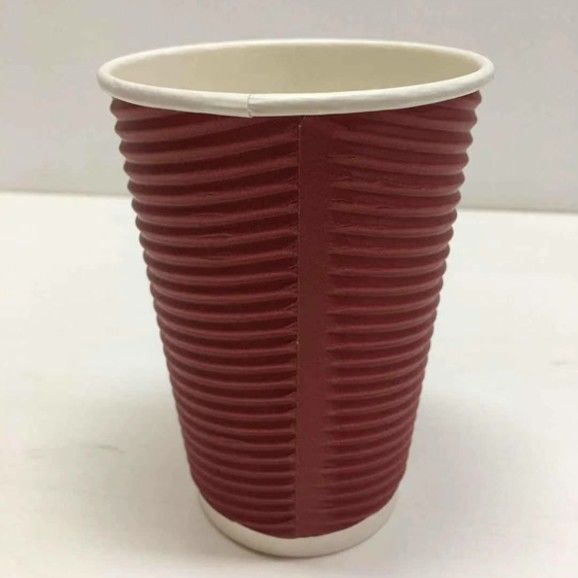 ถ้วยกระดาษกาแฟแบบใช้แล้วทิ้ง 8oz Ripple ย่อยสลายได้ทางชีวภาพ