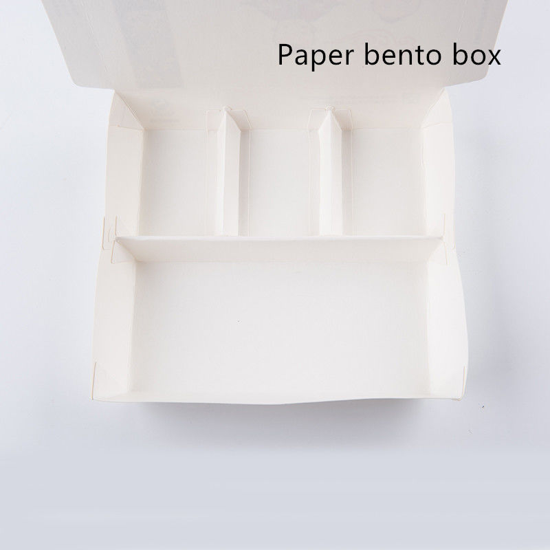 กระดาษคราฟท์ทรงสี่เหลี่ยมผืนผ้า Take Away Box ย่อยสลายได้พร้อมฝา PET