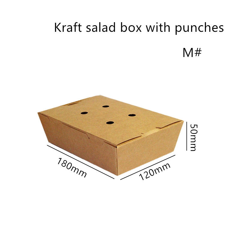 สลัดกระดาษคราฟท์ Take Away Box ไมโครเวฟทิ้งพร้อม Punches