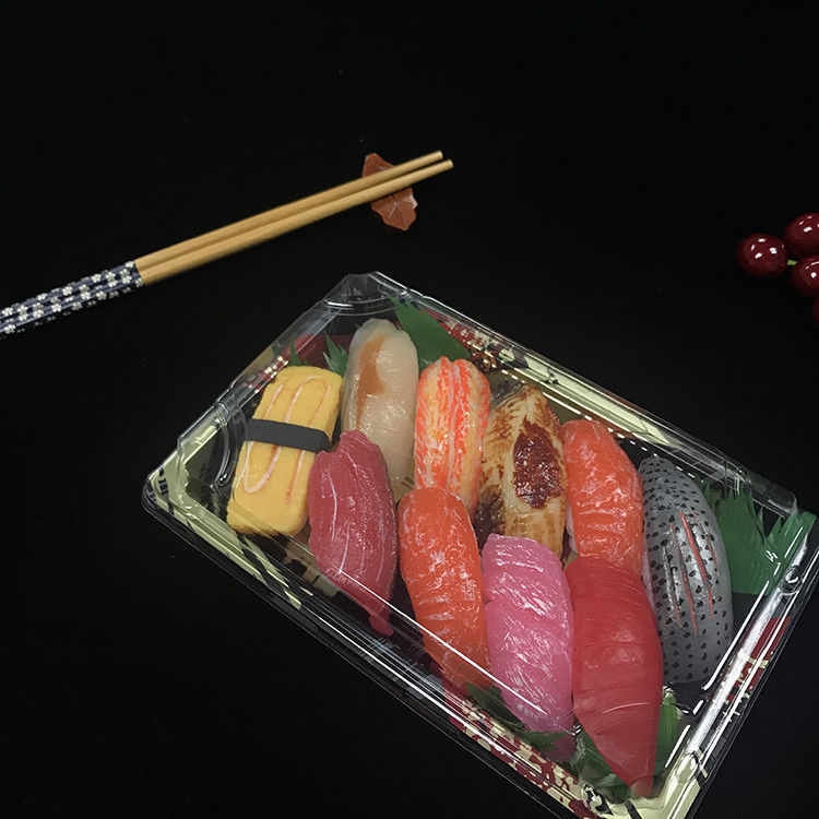 ถาดซูชิพลาสติกฝาใสเกรดอาหารทิ้ง