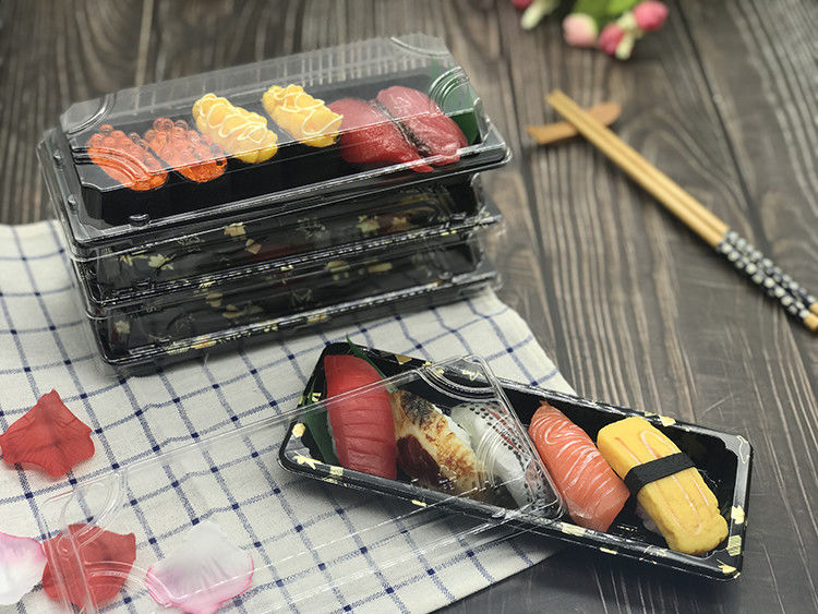 ถาดซูชิพลาสติกฝาใสเกรดอาหารทิ้ง