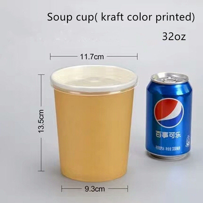 ถ้วยไอศกรีมคราฟท์สีน้ำตาลทนความชื้นพร้อมฝาปิดใส
