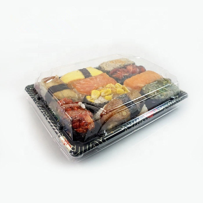 ODM Anti Slip PS พลาสติกทิ้งถาดซูชิ Takeaway