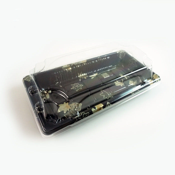 OEM PS ถาดซูชิพลาสติกแบบใช้แล้วทิ้งพร้อมฝาปิดป้องกันหมอก