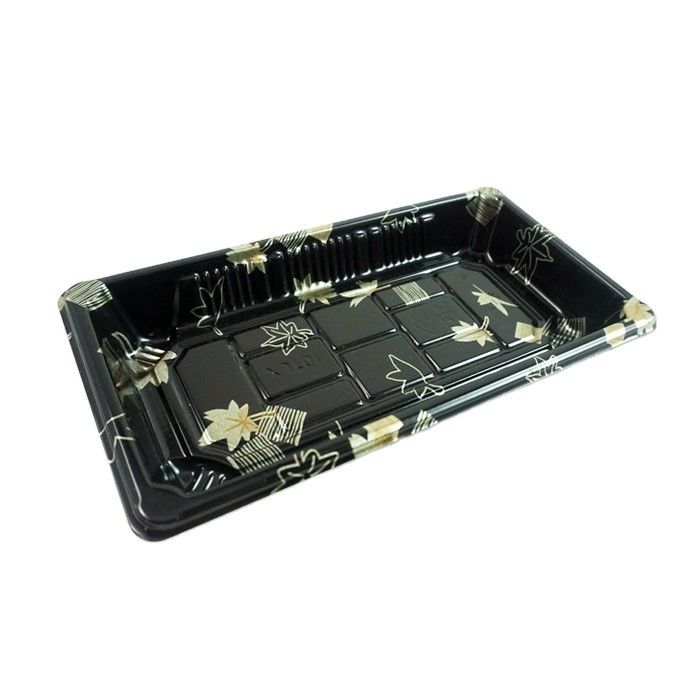OEM PS ถาดซูชิพลาสติกแบบใช้แล้วทิ้งพร้อมฝาปิดป้องกันหมอก