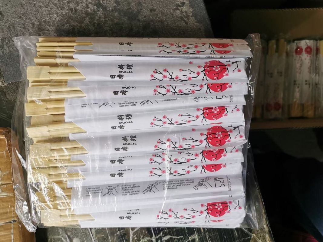 กระดาษบรรจุซูชิตะเกียบไม้ไผ่ธรรมชาติแบบใช้แล้วทิ้งพร้อมโลโก้ที่กำหนดเอง