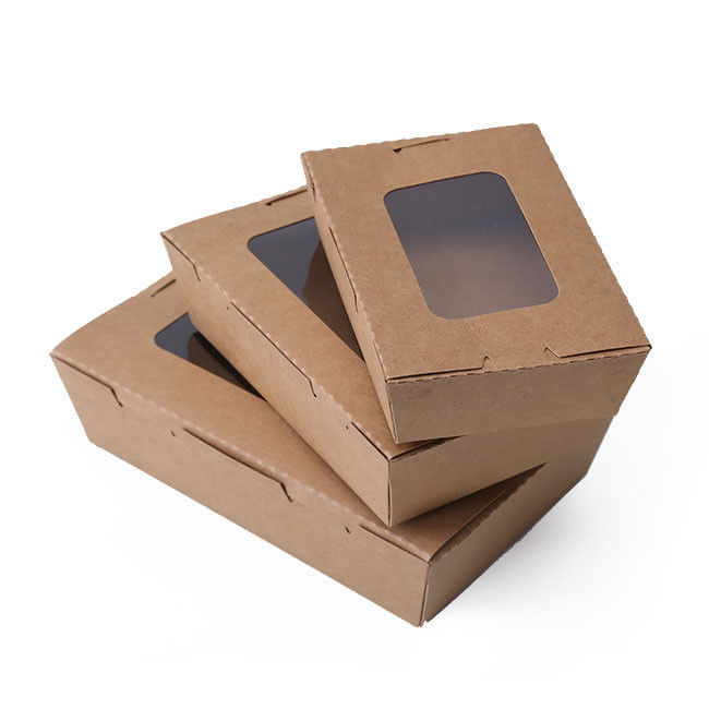 กำหนดเอง 4 ช่อง Take Away Paper Bento Box Leak Proof