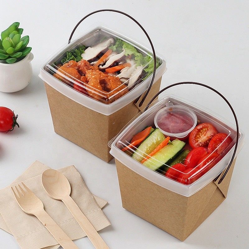 กล่องบรรจุภัณฑ์ Takeaway แบบใช้แล้วทิ้งกล่องบรรจุก๋วยเตี๋ยวรูปถ้วย