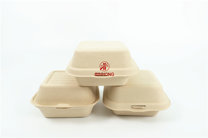 Clamshell Biodegradable Take Away Box บรรจุภัณฑ์อาหารจานด่วนที่ยั่งยืน