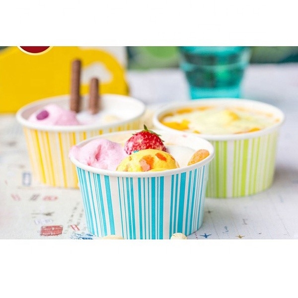 กระดาษคราฟท์ Single Wall Ice Cream Cup ย่อยสลายได้ 7oz 32oz