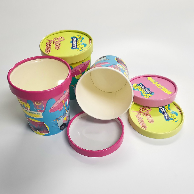 กระดาษคราฟท์ Single Wall Ice Cream Cup ย่อยสลายได้ 7oz 32oz